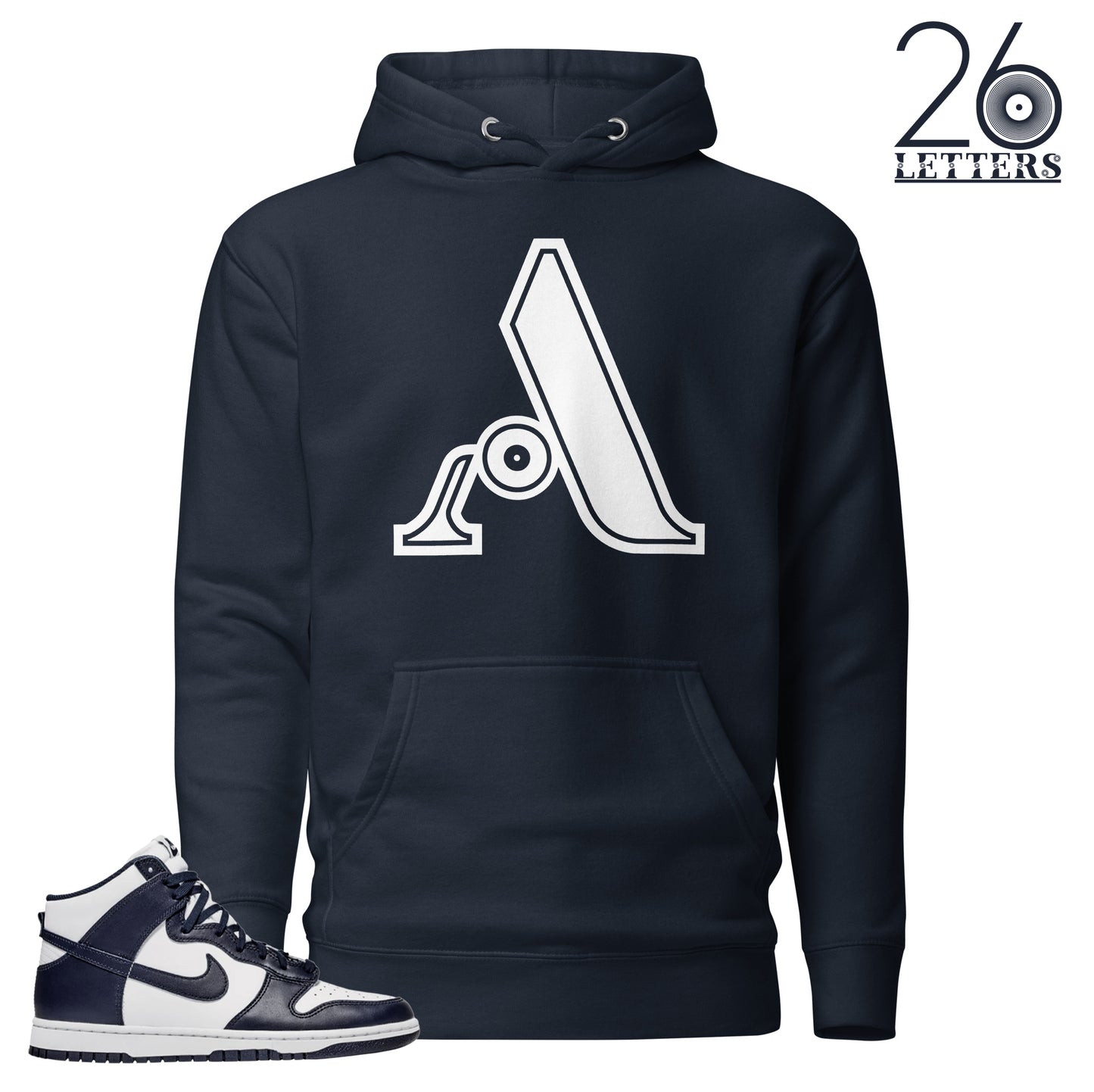 Navy and White Letter A Hoodie