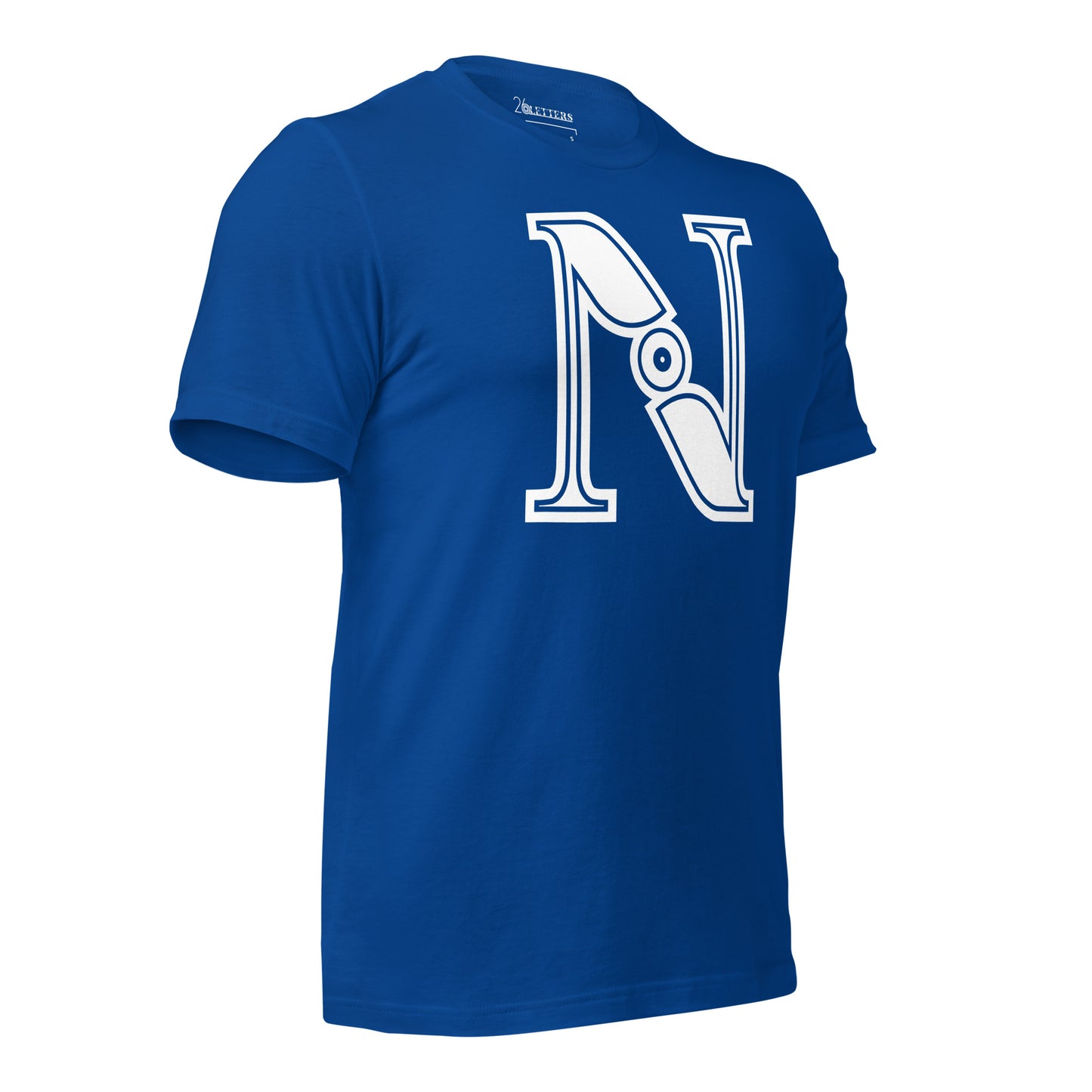 Royal Blue and White Letter N T-Shirt