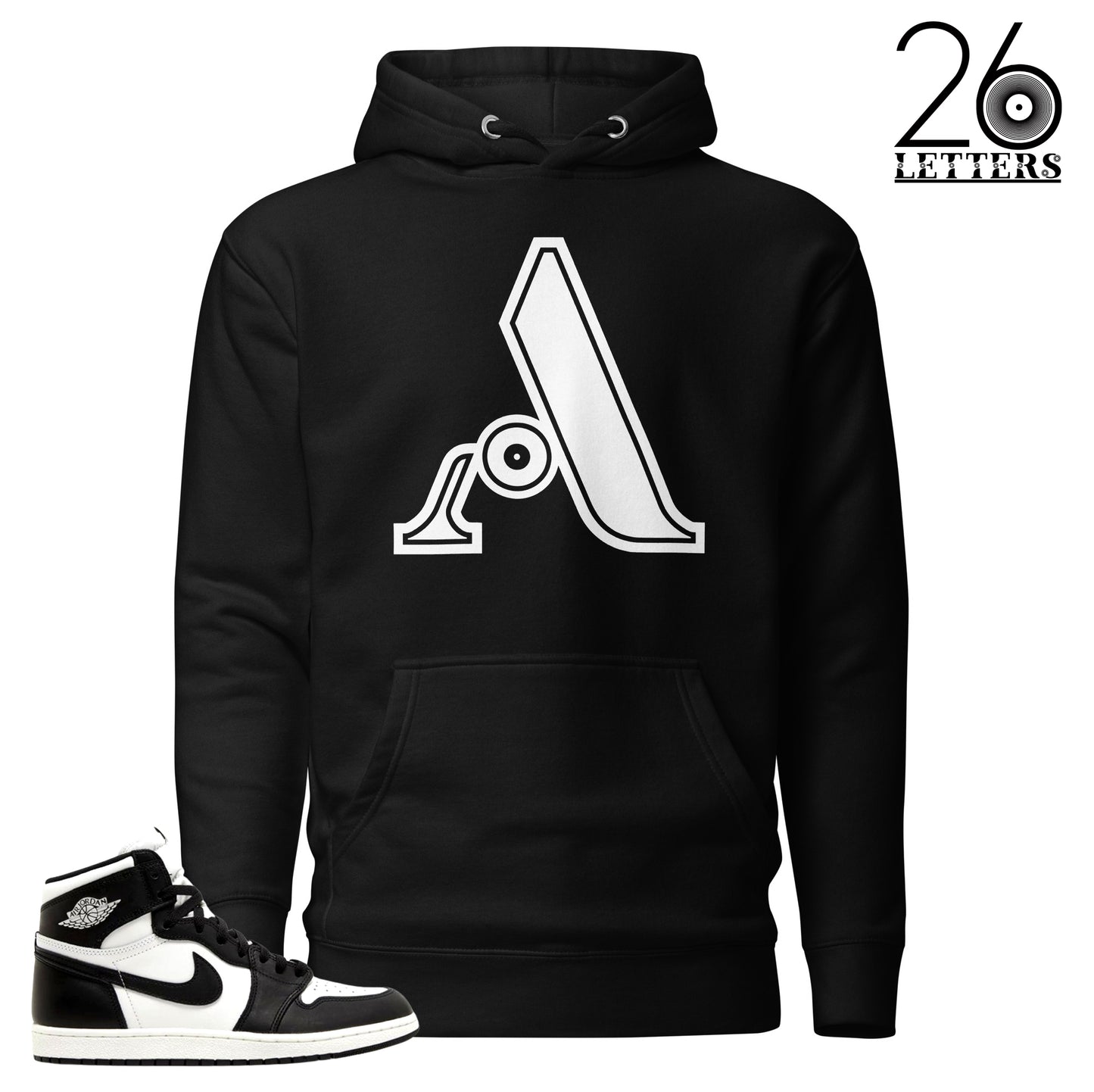 Black and White Letter A Hoodie