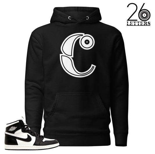 Black and White Letter C Hoodie