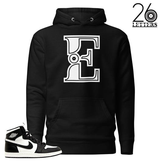 Black and White Letter E Hoodie