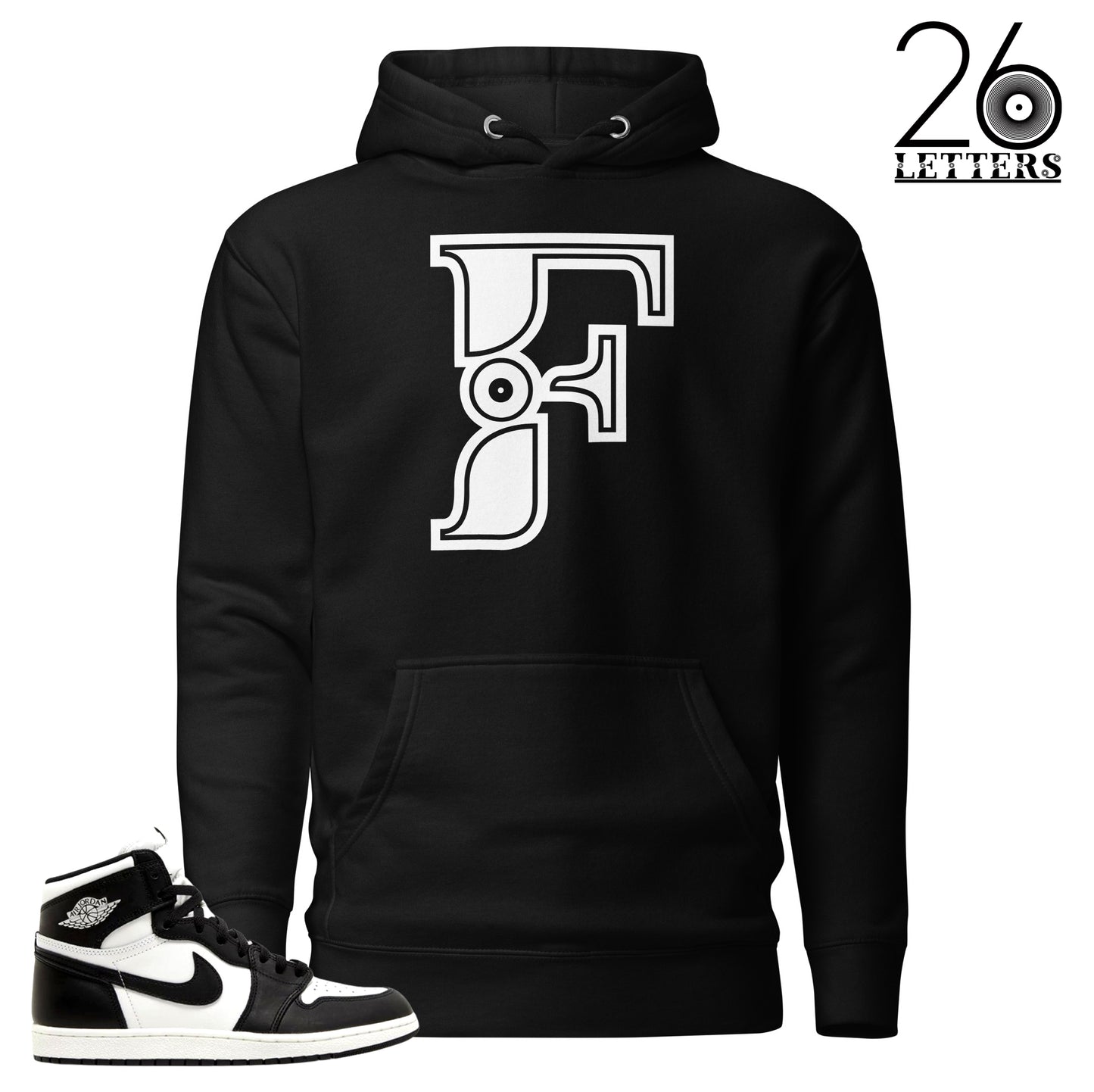 Black and White Letter F Hoodie