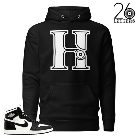 Black and White Letter H Hoodie