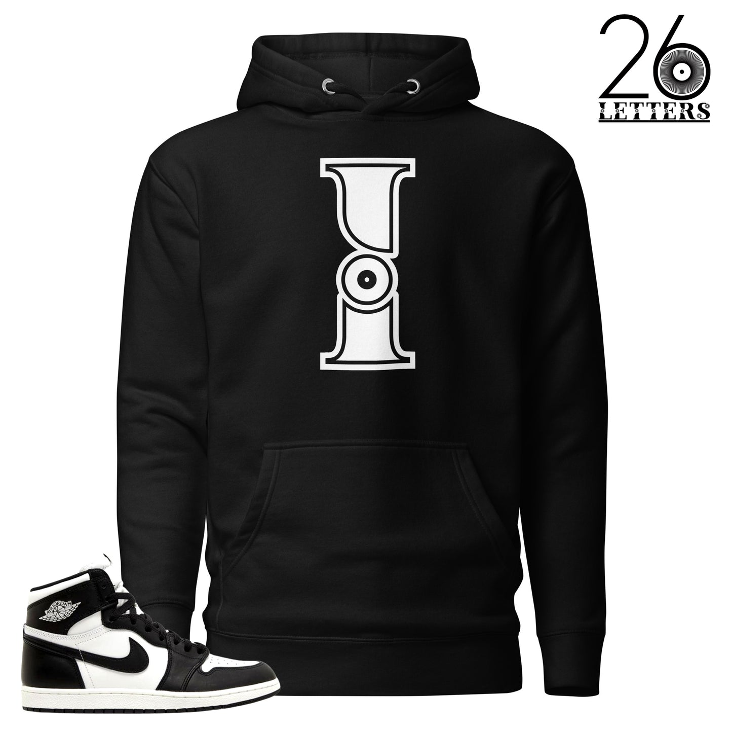 Black and White Letter I Hoodie