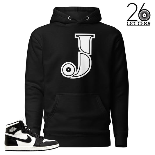 Black and White Letter J Hoodie