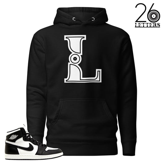 Black and White Letter L Hoodie