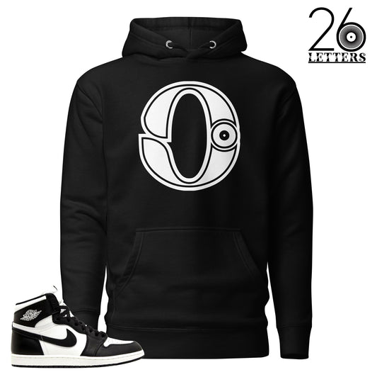 Black and White Letter O Hoodie