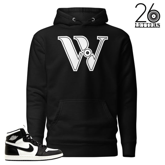 Black and White Letter W Hoodie