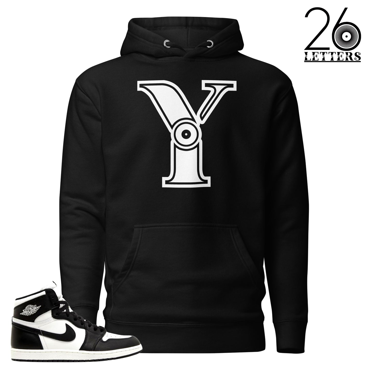 Black and White Letter A Hoodie