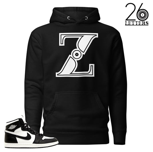 Black and White Letter A Hoodie