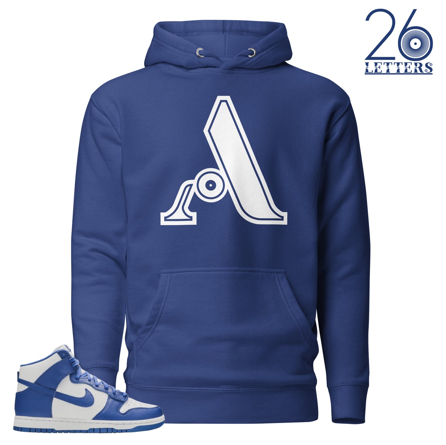 Royal Blue and White Letter A Hoodie