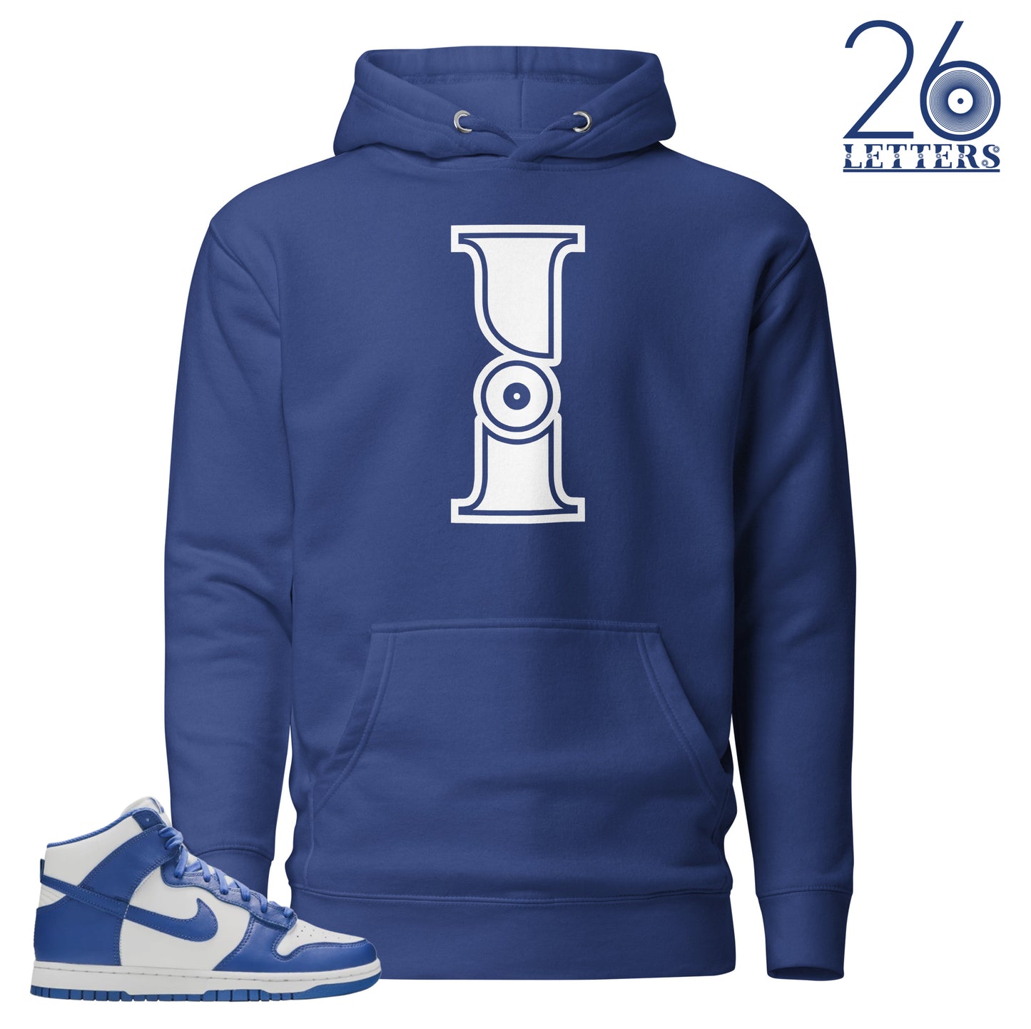 Royal Blue and White Letter I Hoodie