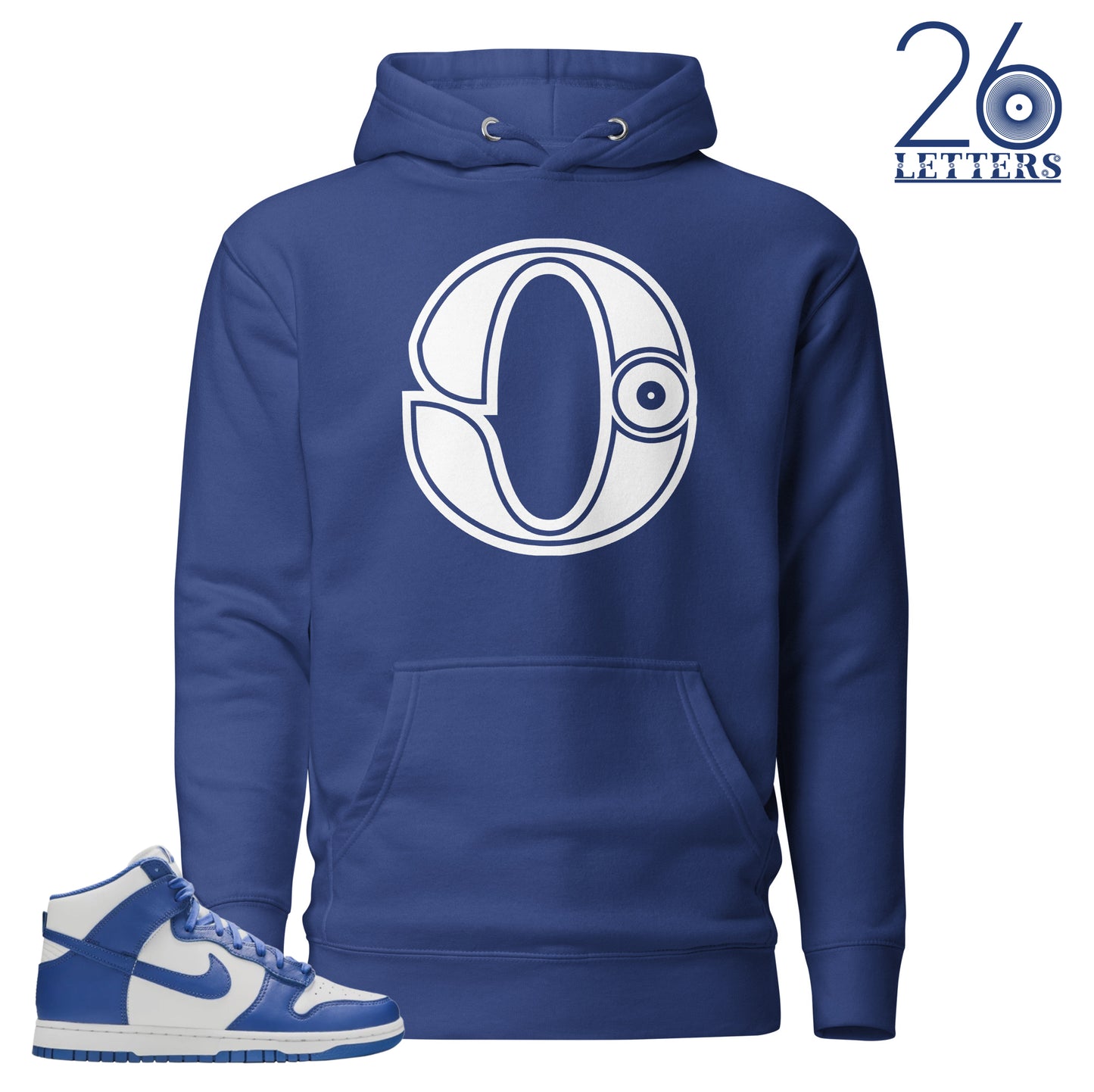 Royal Blue and White Letter O Hoodie