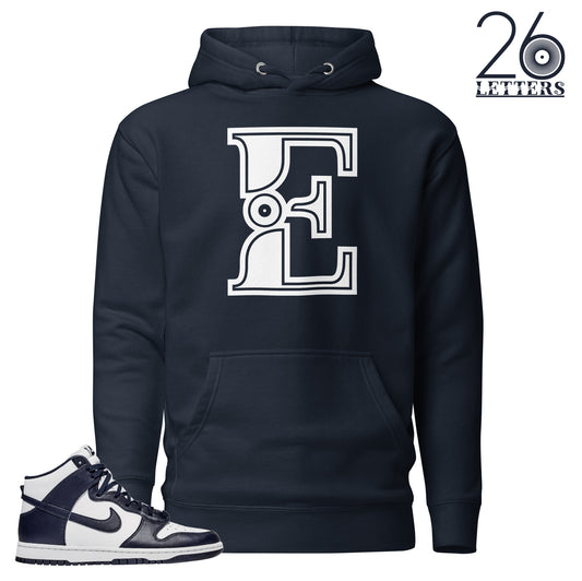 Navy and White Letter A Hoodie