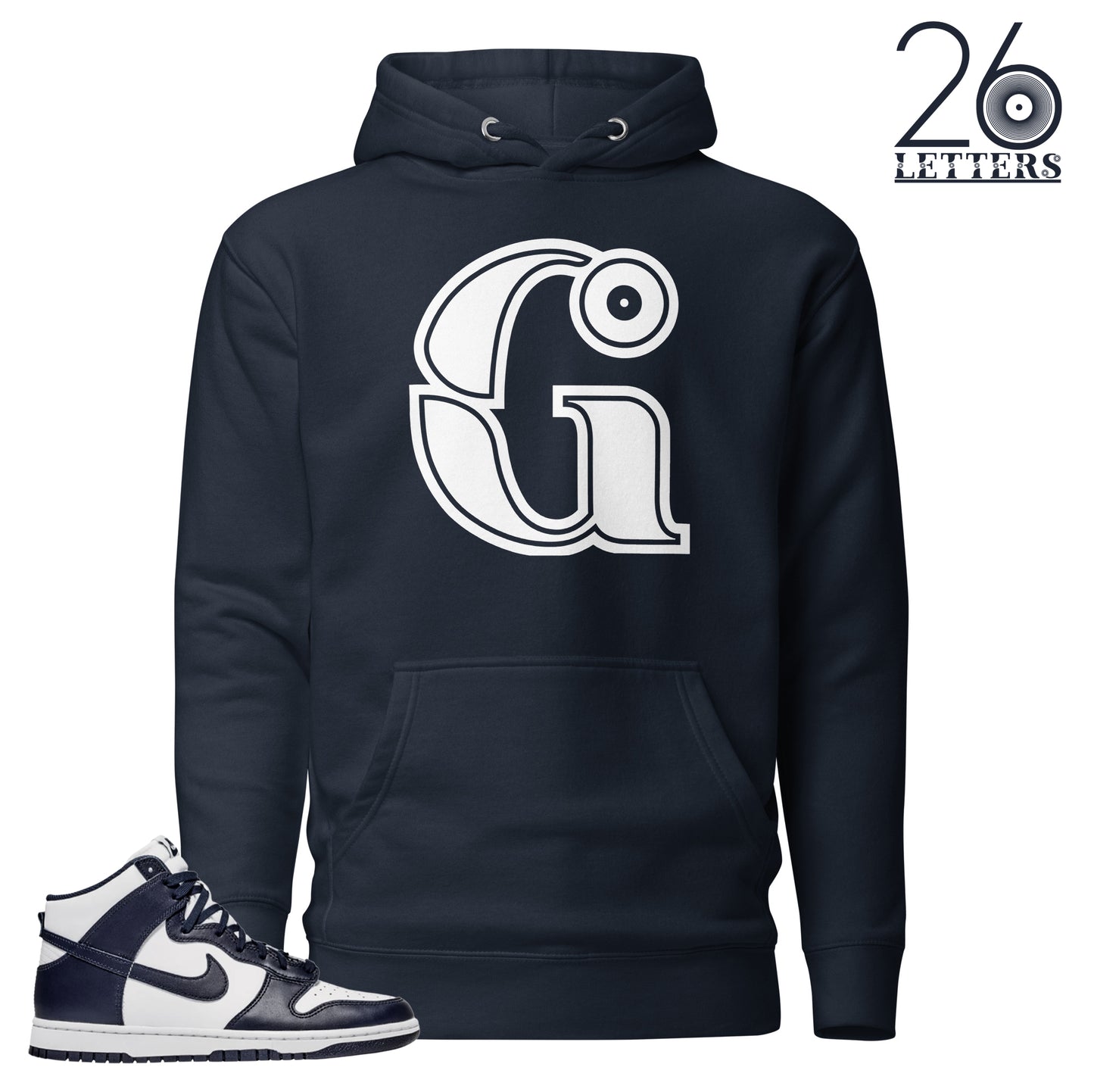 Navy and White Letter G Hoodie