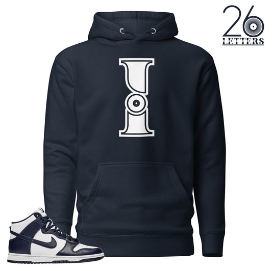 Navy and White Letter I Hoodie