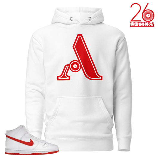 Red and White Letter A Hoodie