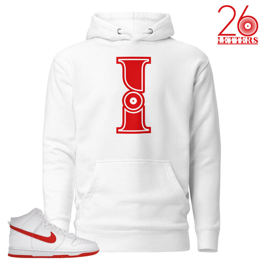 Red and White Letter I Hoodie