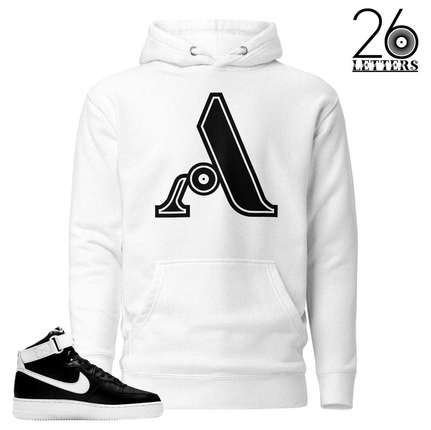 Black and White Letter A Hoodie