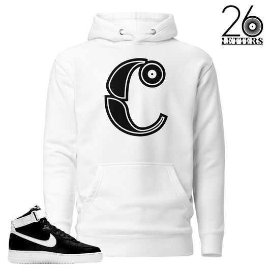 Black and White Letter C Hoodie