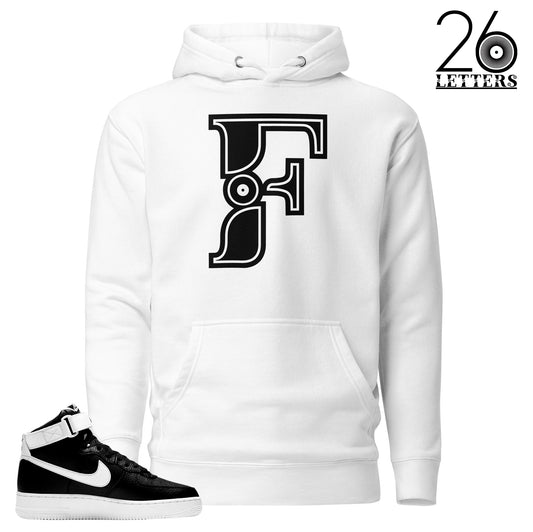 Black and White Letter F Hoodie