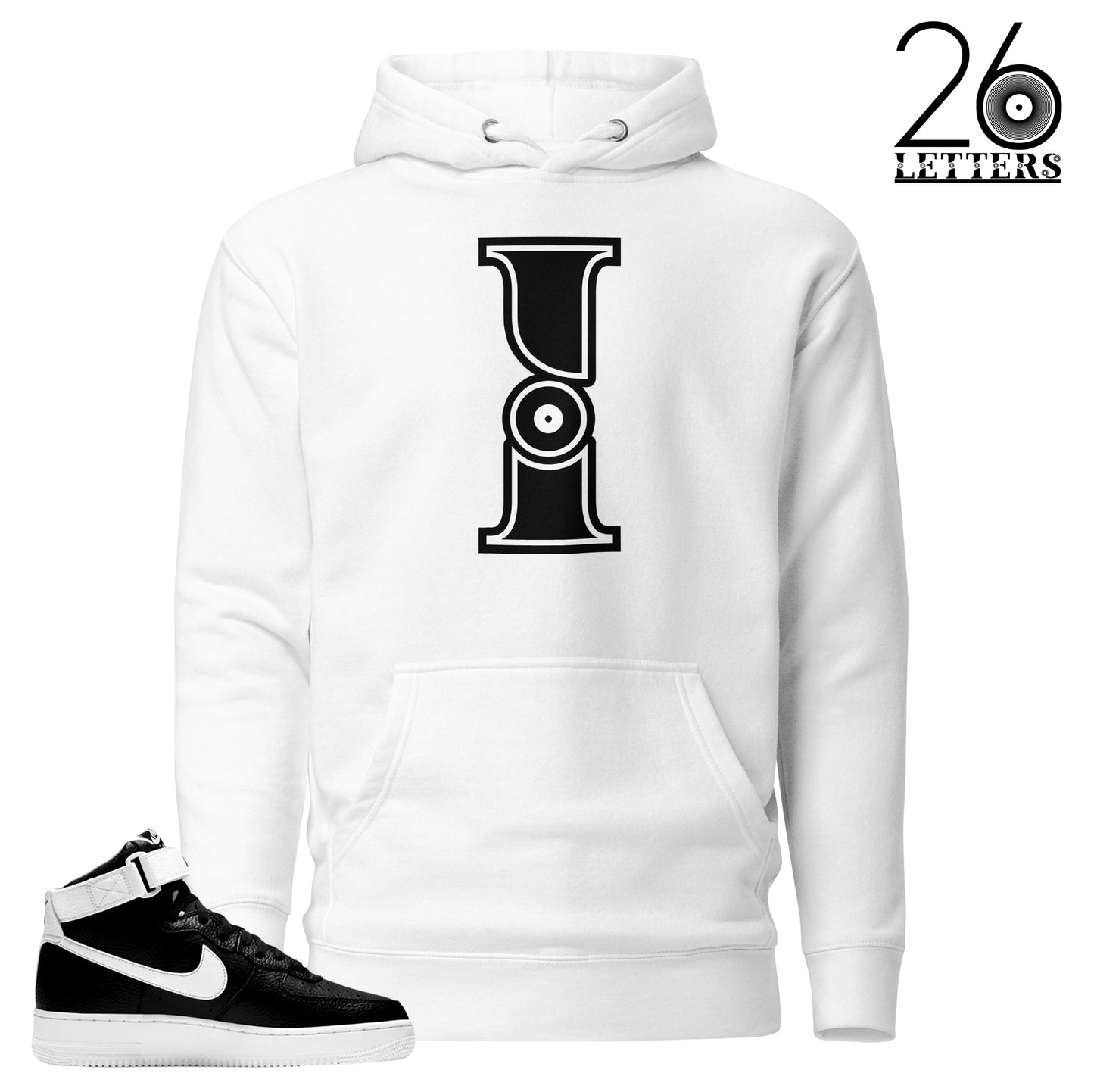 Black and White Letter I Hoodies