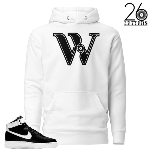 Black and White Letter W Hoodies