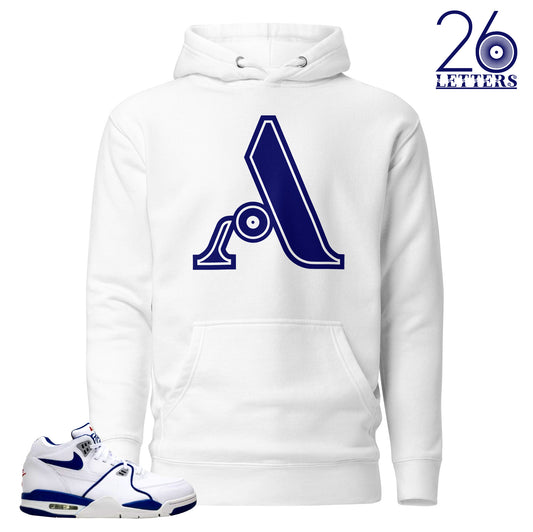 Blue and White Letter A Hoodie