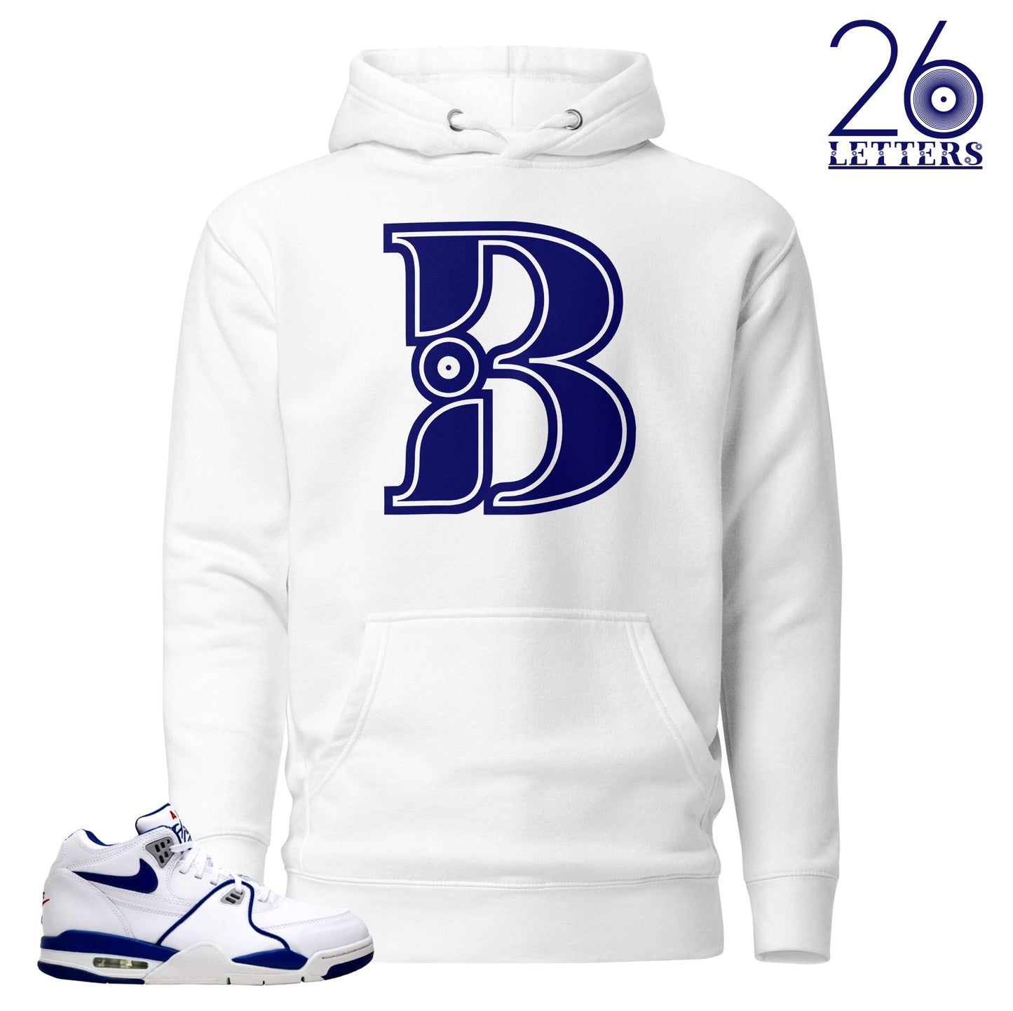 Blue and White Letter B Hoodie