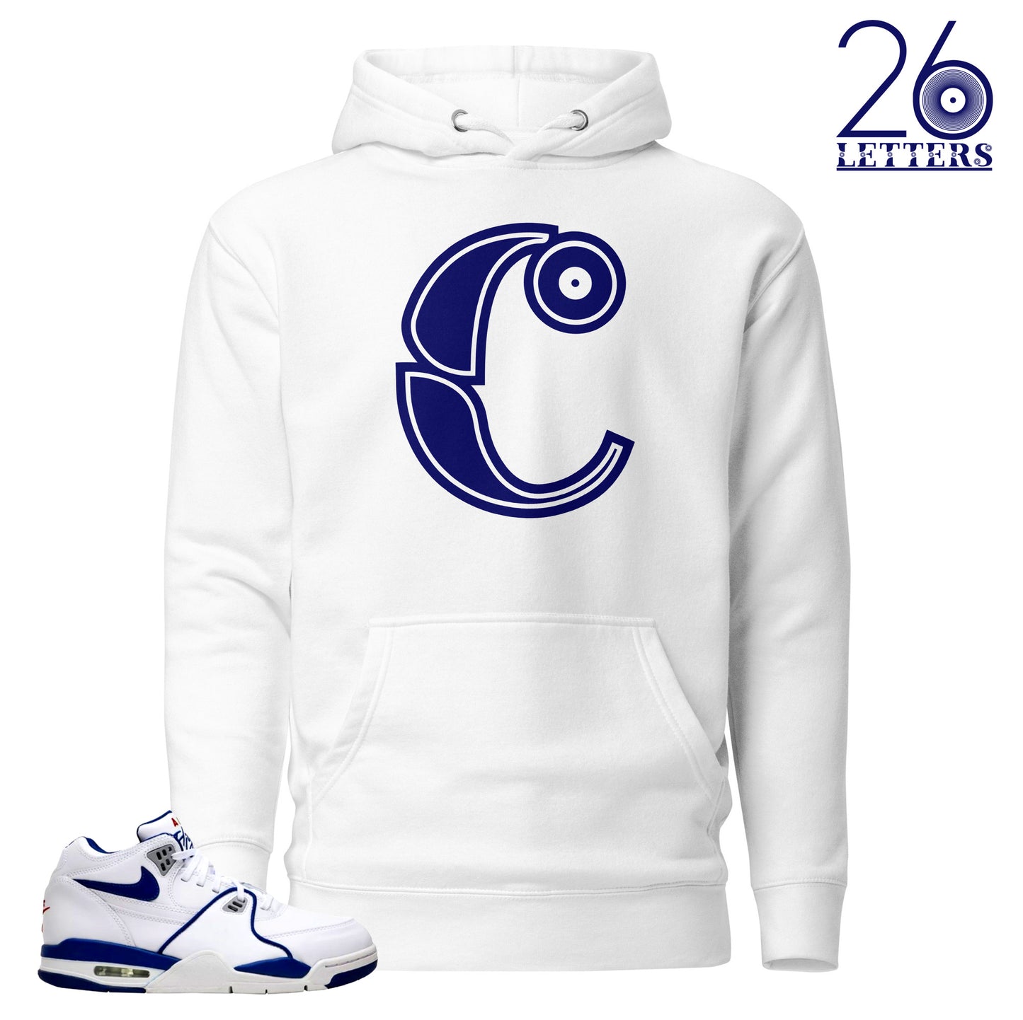 Blue and White Letter C Hoodie