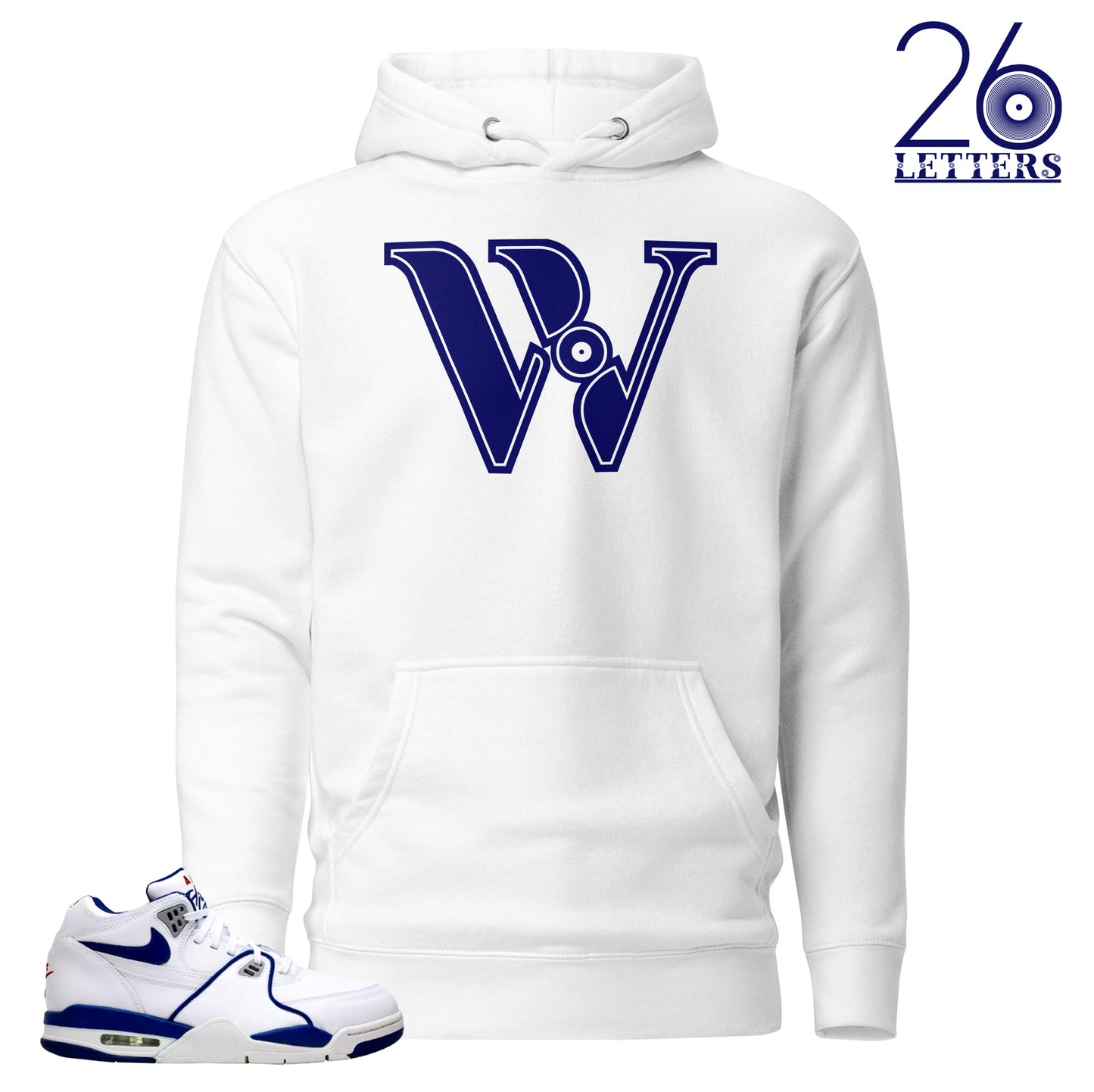 Blue and White Letter W Hoodie