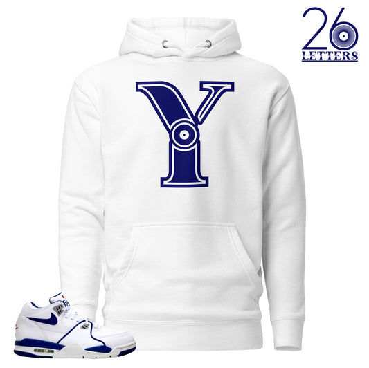 Blue and White Letter Y Hoodie