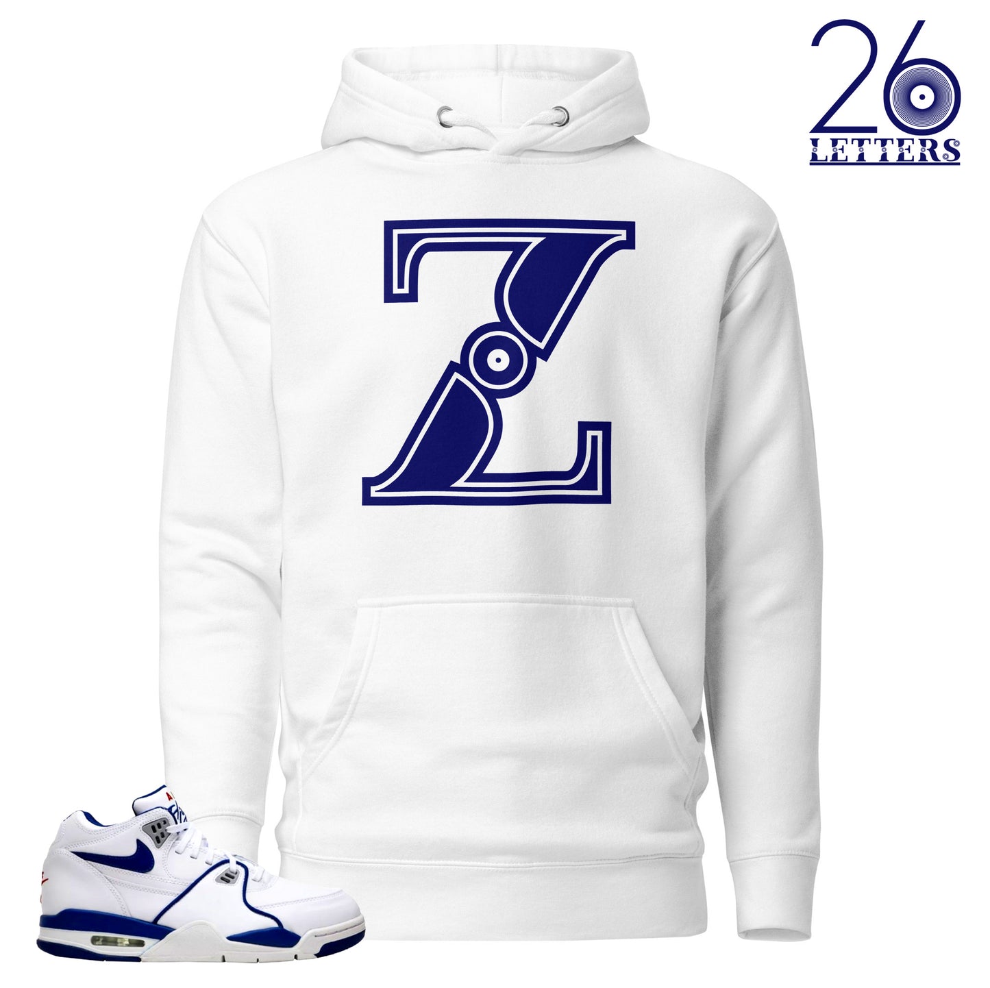 Blue and White Letter Z Hoodie