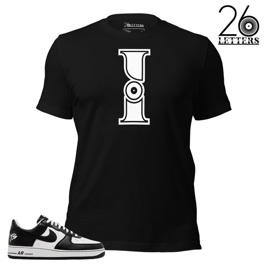 White and Black Letter I T-Shirt