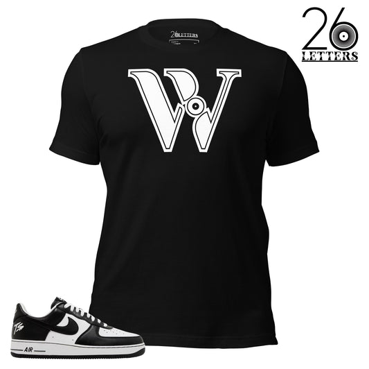 White and Black Letter W T-Shirt