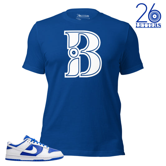 Royal Blue and White Letter B T-Shirt