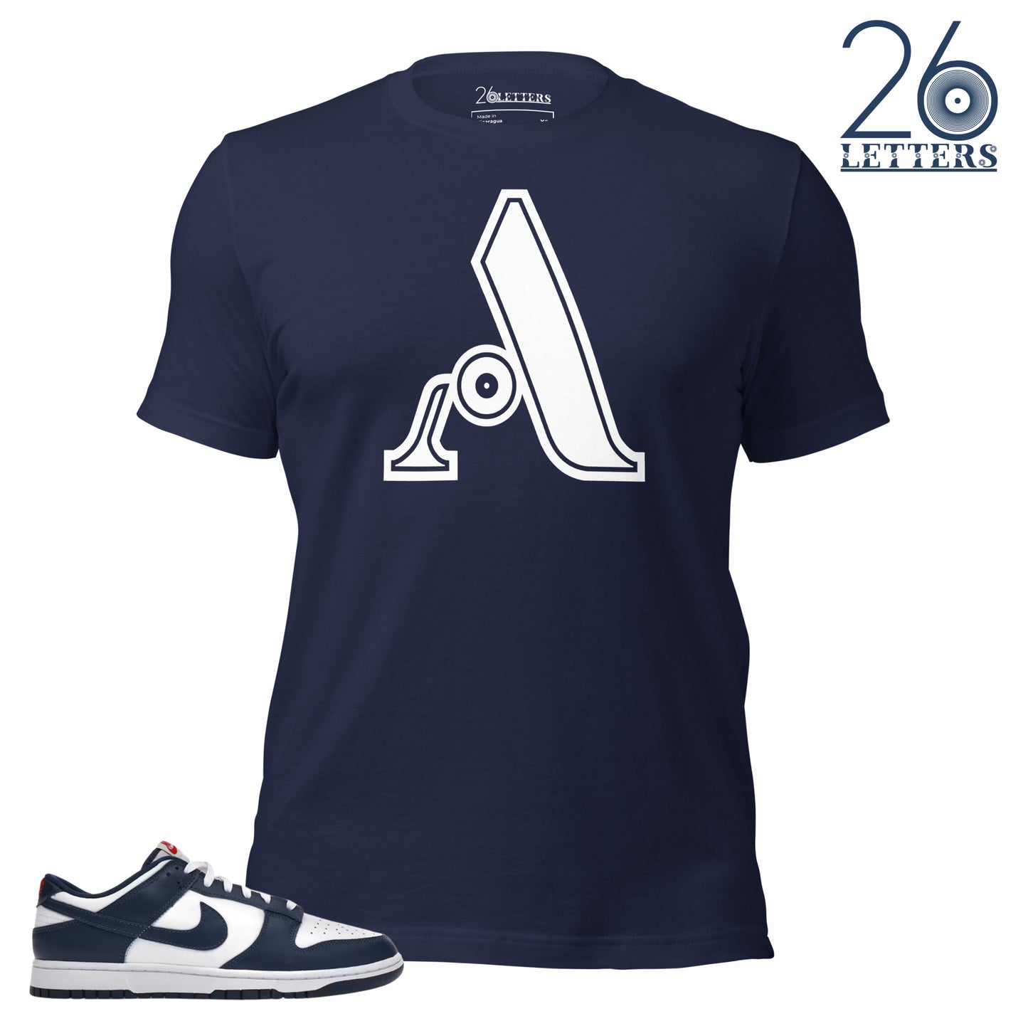 Navy and White Letter A T-Shirt