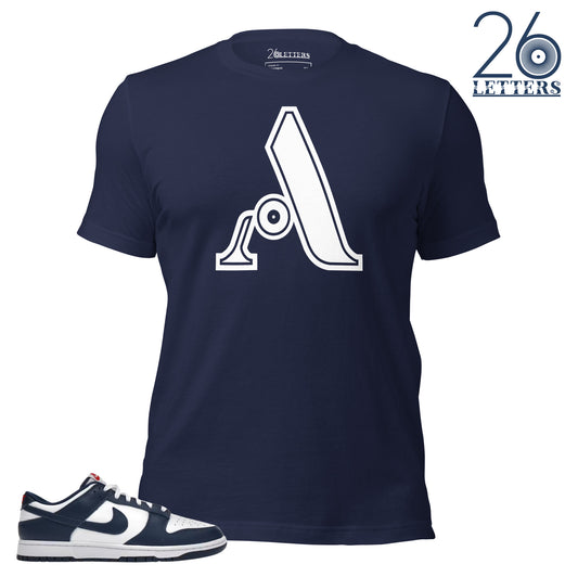 Navy and White Letter A T-Shirt