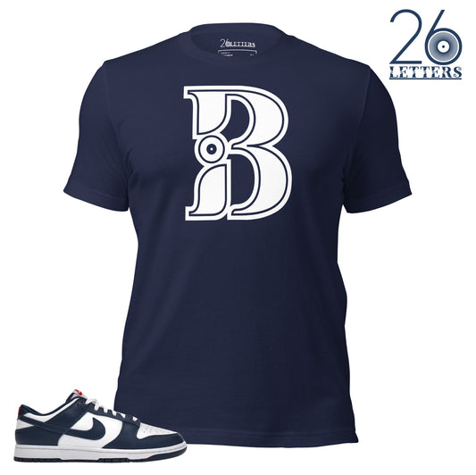 Navy and White Letter B T-Shirt