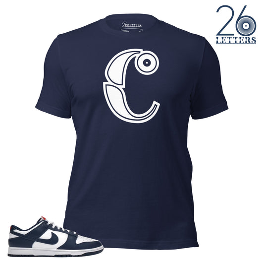 Navy and White Letter C T-Shirt