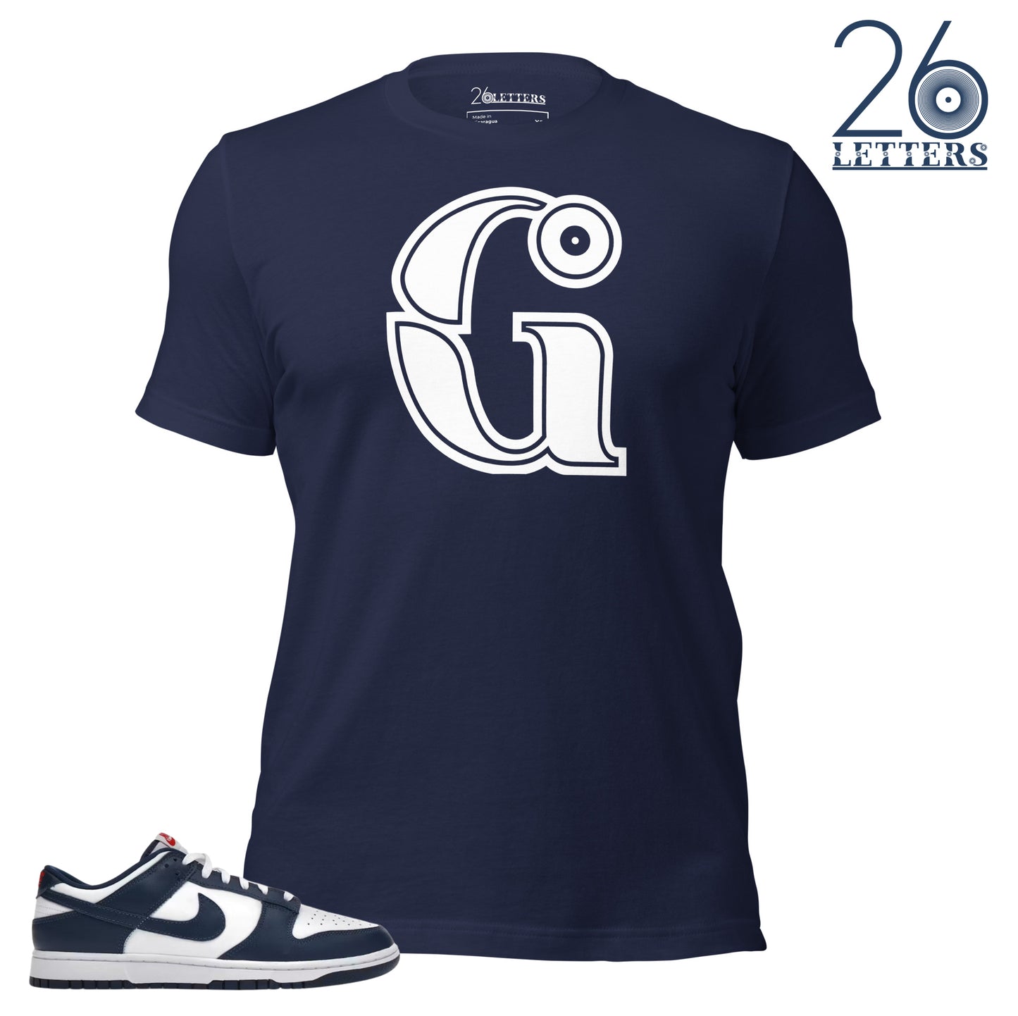 Navy and White Letter G T-Shirt