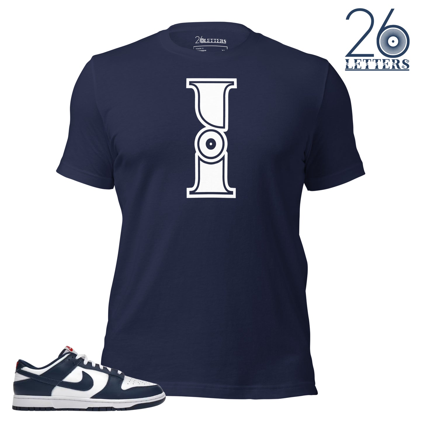 Navy and White Letter I T-Shirt