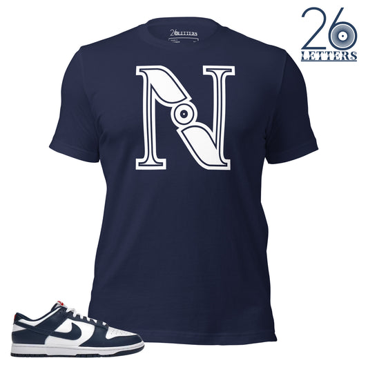 Navy and White Letter N T-Shirt