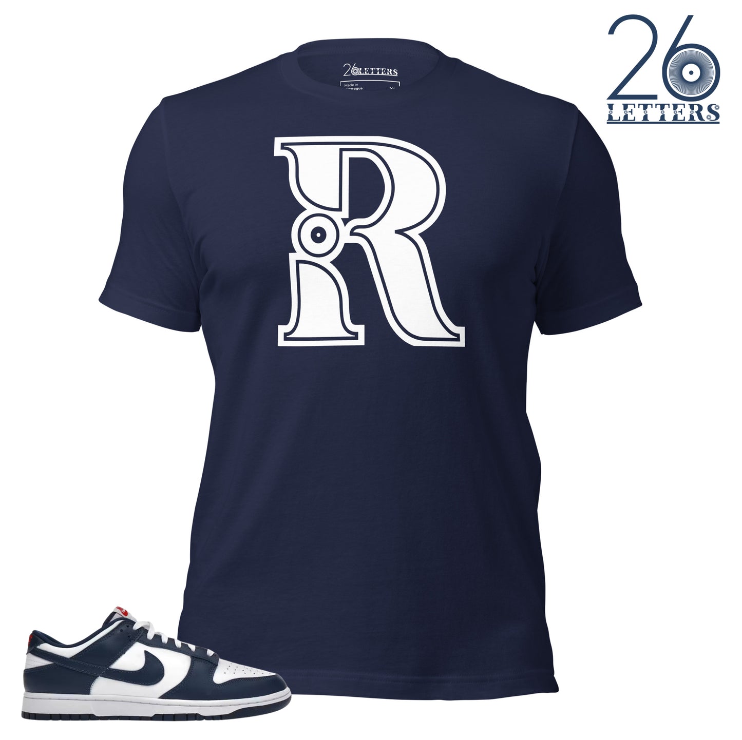 Navy and White Letter R T-Shirt