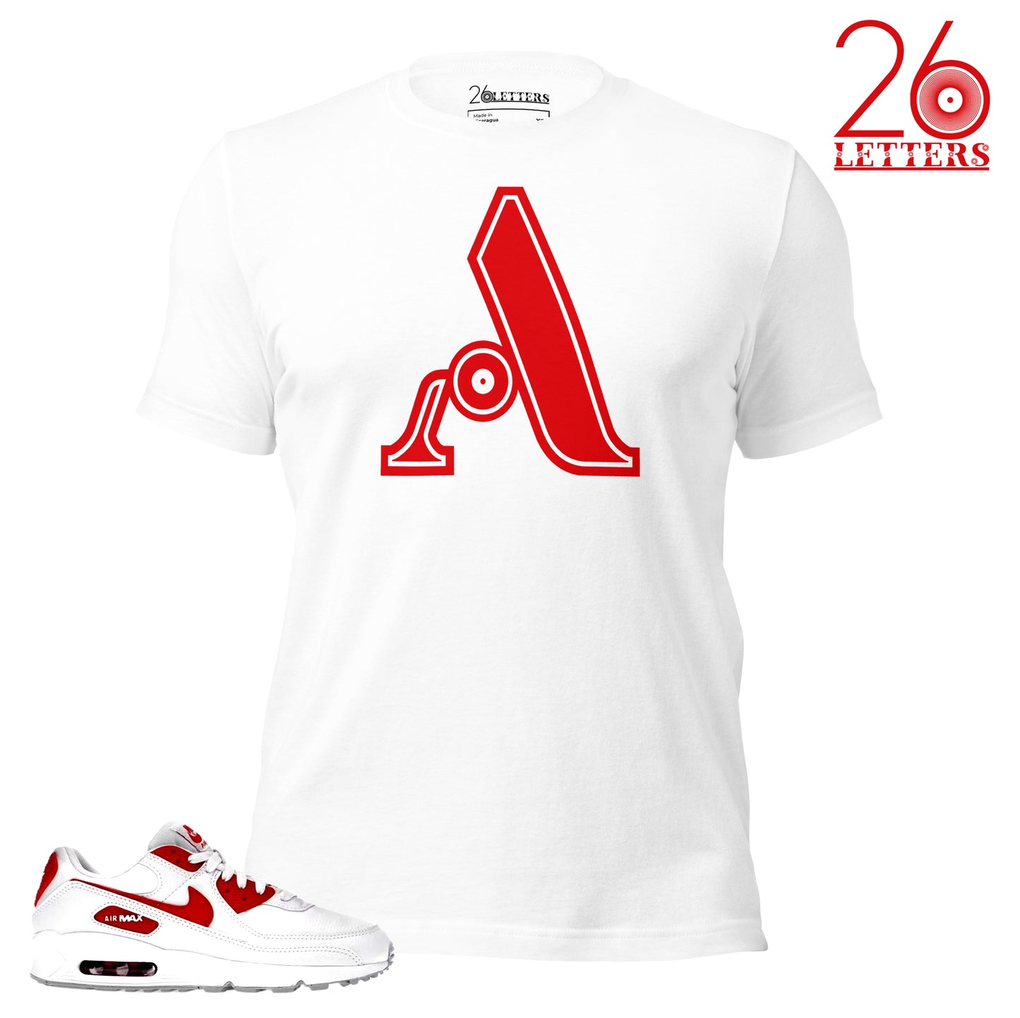 Red and White Letter A T-Shirt