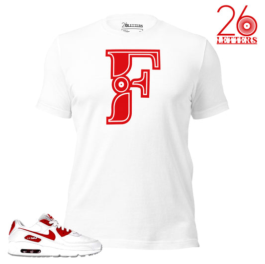 Red and White Letter F T-Shirt