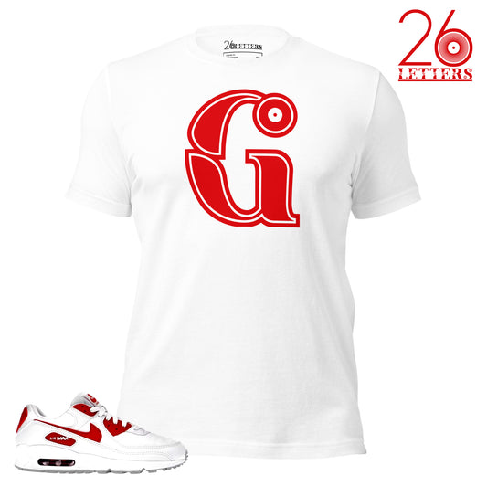 Red and White Letter G T-Shirt