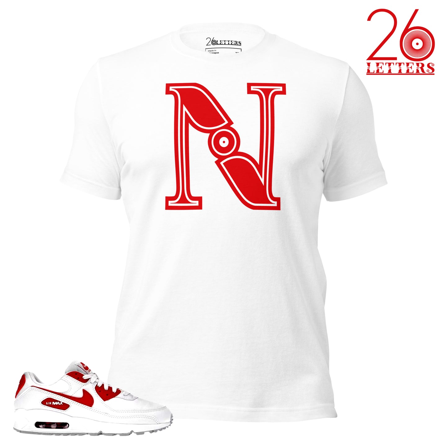 Red and White Letter A T-Shirt