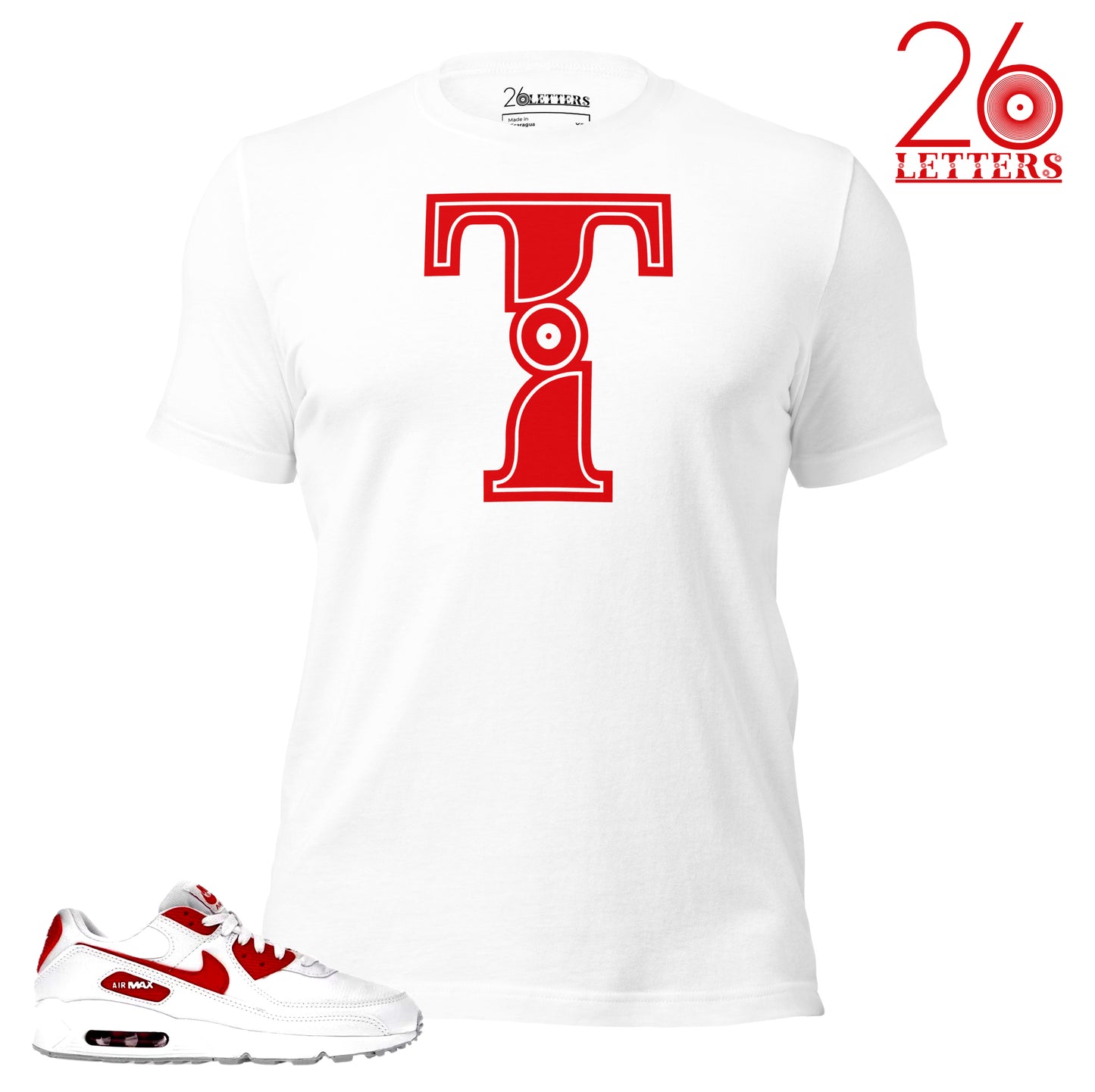 Red and White Letter A T-Shirt