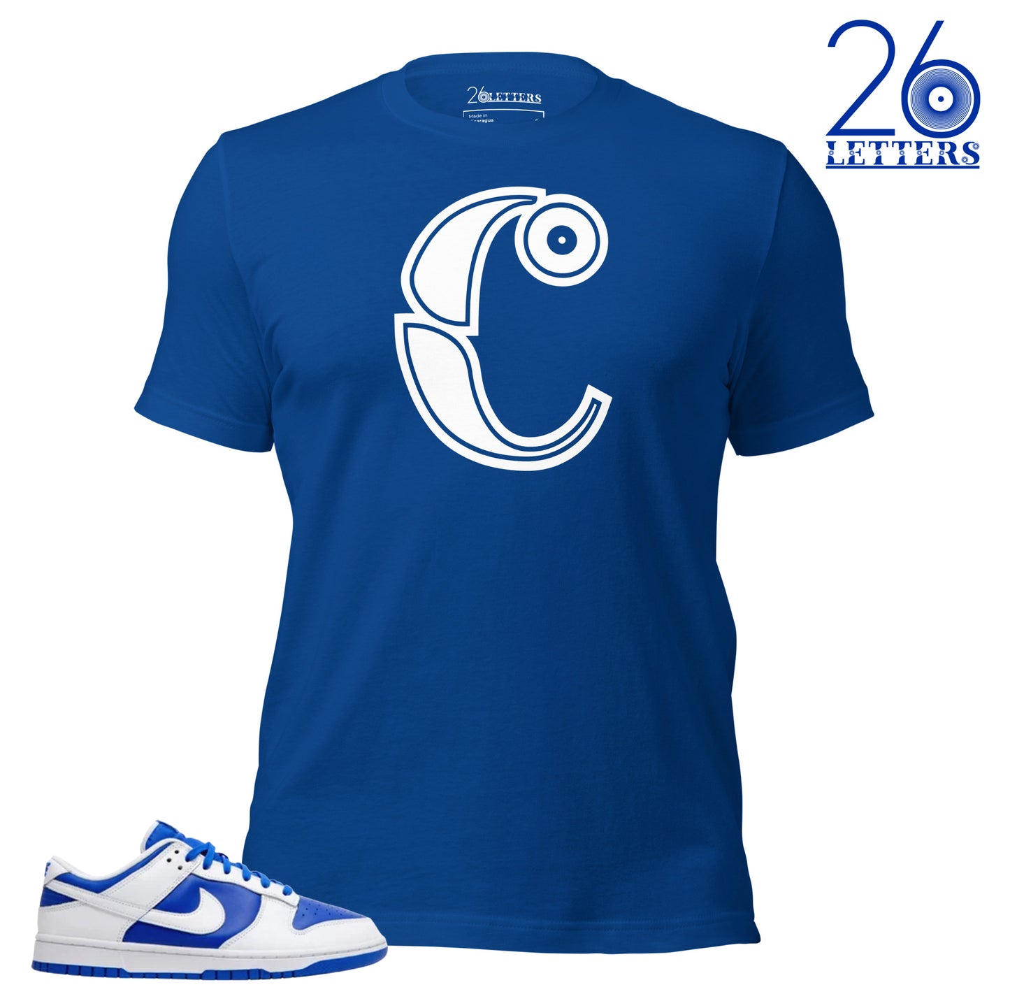 Royal Blue and White Letter C T-Shirt